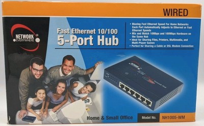 Network Everywhere  5-Port Hub Wired 10/100 NH1005-wm NEW