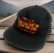 VTG Disney Mickey Mouse Hat Cap Snap Back Black There's A Mouse In House 90s