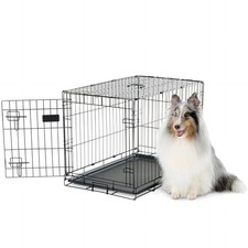 Single Door Metal Dog Crate, Medium 30" Dog Crate for Medium Dogs  Puppies, ...