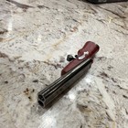 Gun-Shaped Double Barrel Lighter, Faux Wood Grip, Red & Silver Collectible — photo 4