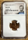 1960 D Large Date Lincoln 1 Cent Penny MS 65 RD NGC Portrait Label Slabbed Coin