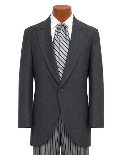 Men's Grey Cutaway Morning Coat - Classic Formal Wear, Premium Quality Size 43S