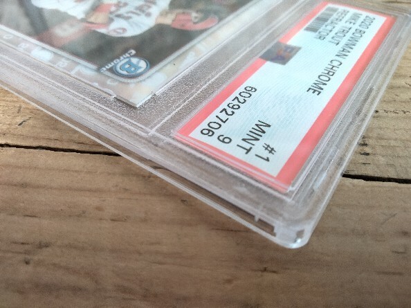 MIKE TROUT 2020 BOWMAN CHROME REFRACTOR PSA 9 view 3