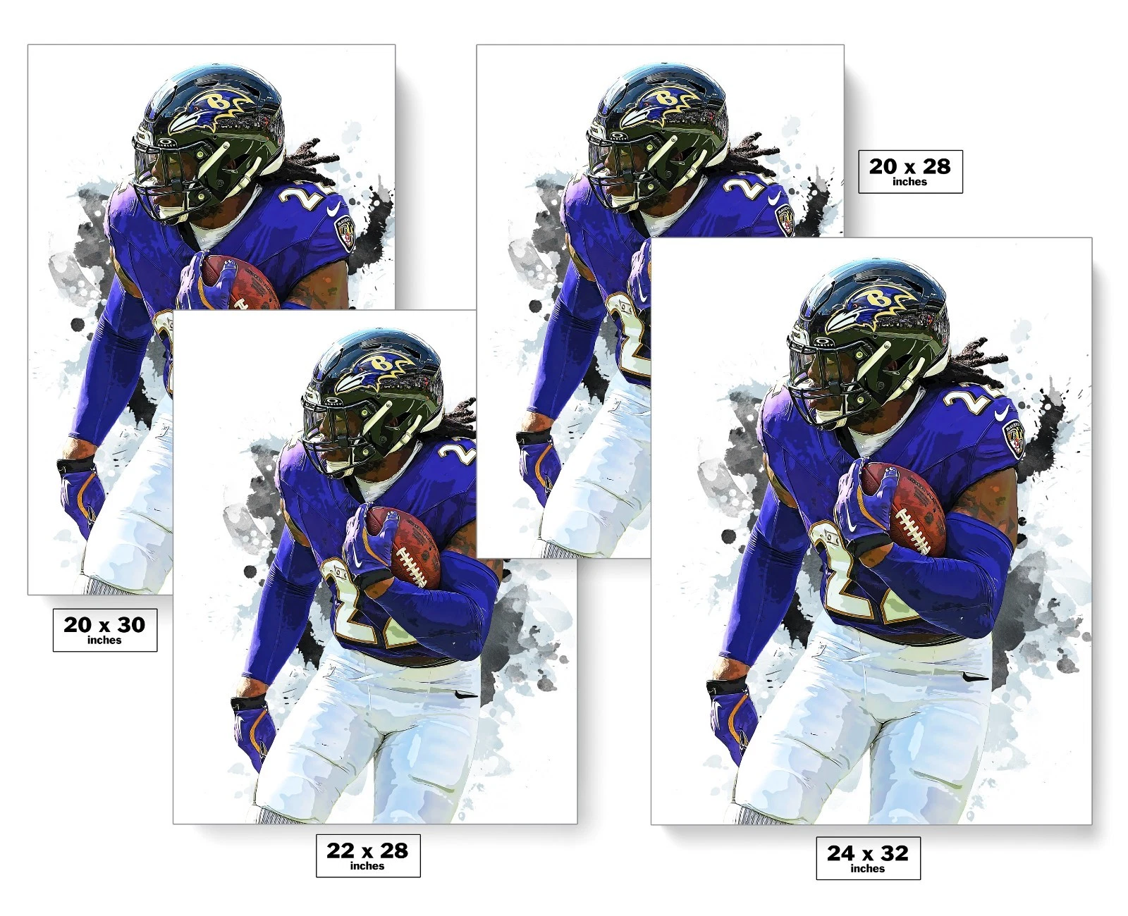 Derrick Henry Baltimore Ravens Vertical Poster - Sports Print for Man Cave