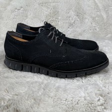 Cole Haan Zerogrand Oxford Casual Shoes Wingtip Black Gray Canvas Mens Size 11 M
