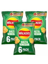 Walkers Salt and Vinegar Crisps, 36 x 25g (Case of 36)