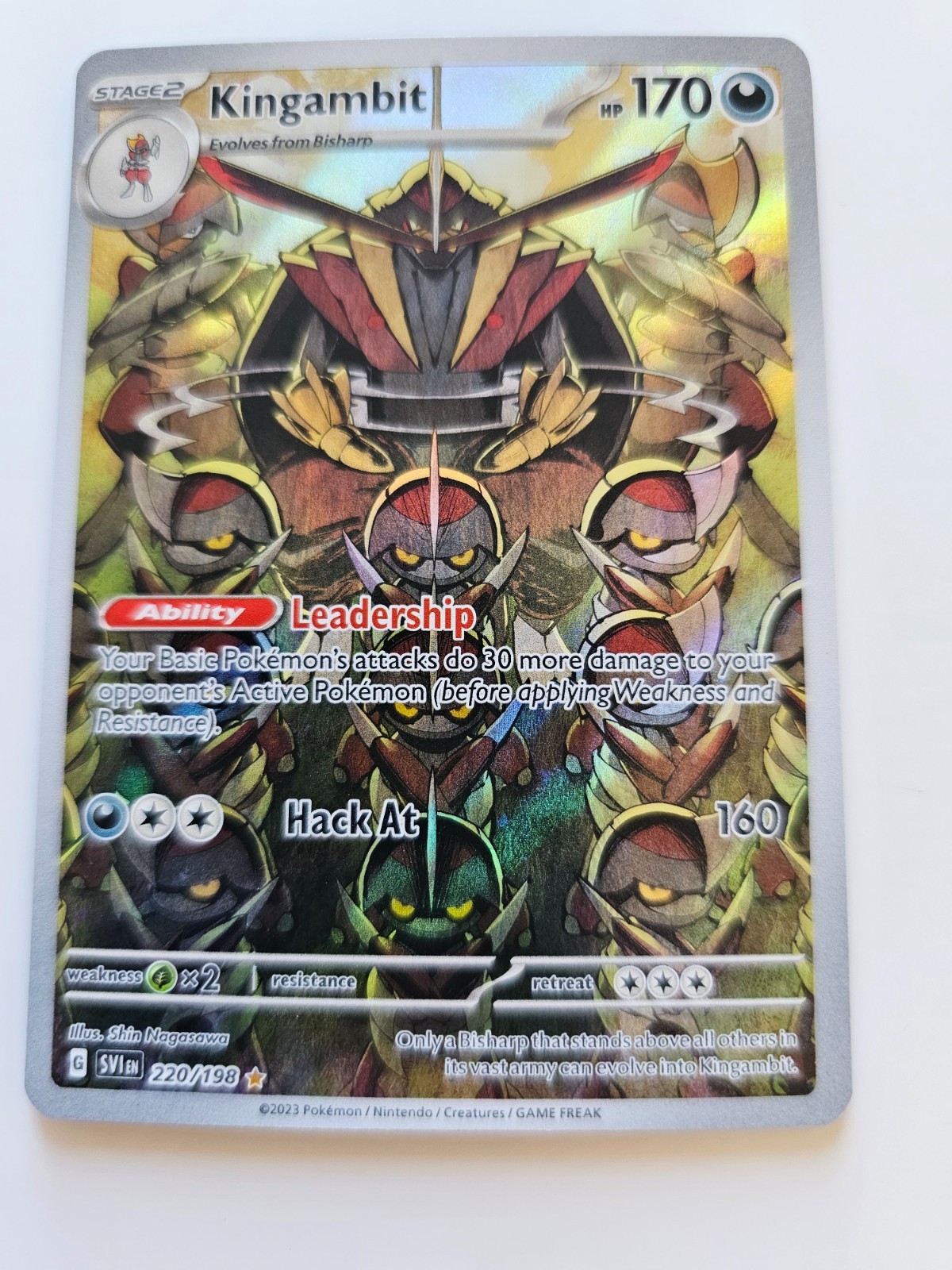 Pokemon Kingambit Holo Scarlet & Violet Base Set 220/198 NM