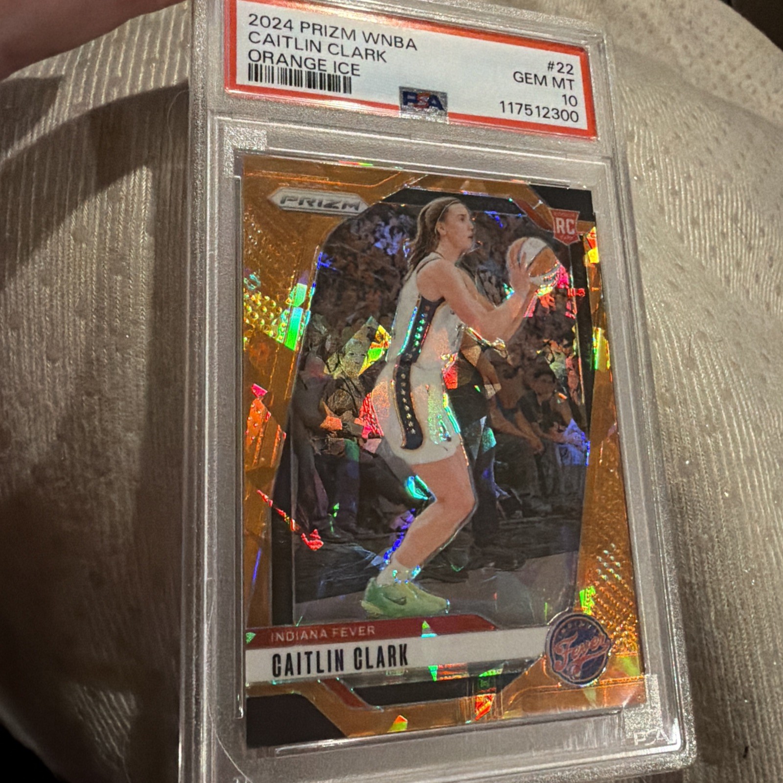 2024 PANINI PRIZM WNBA ORANGE ICE #22 - CAITLIN CLARK - ROOKIE RC PSA 10 GEM MT  view 7