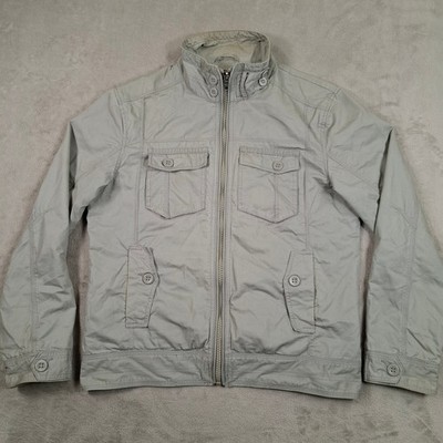 Trait Jacke Herren Medium beige leicht durchgehender Reißverschluss lässig Utility Feldmantel