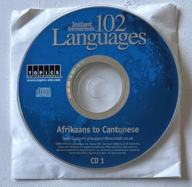 Instant Immersion 102 Languages CD-ROM Disc 1 Afrikaans to Cantonese PC / MAC - Image 2 of 3