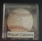 MIGUEL CABRERA TIGERS HOF TRIPLE CROWN AUTOGRAPHED BASEBALL. PSA. CLEAN. IN CASE
