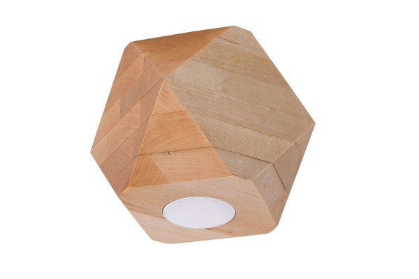 Deckenleuchte Deckenlampe Holz B: 12 Cm H: 12 Cm Klein Flach GU10 Spot Flur-image