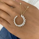 2.3ct Marquise & Round Pendant Necklace Yellow Gold 14K Labcreated Diamond F/VS — photo 7