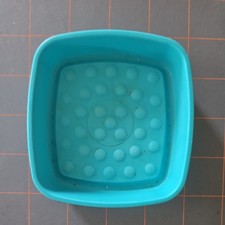 Vintage Tupperware 804 Soap Dish Container Scrub Pad Holder Turquoise