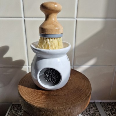Weißer Keramik Wachsschmelzbrenner, Spülbürste Schale, Schmuck, Kommode ordentlich