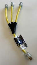 USW Heavy Duty 10 Gauge 2' Generator Adapter L14-30P/5-20R 3 Plugs w/Power Ind.