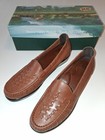 VINTAGE NOS SAS WEAVE CHESTNUT BROWN LEATHER SHOES FLATS SIZE 7.5 S NO WEAR  — photo 1
