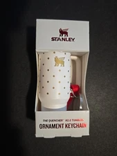 Stanley Holiday 2025 Christmas Ornament Keychain Frost Polka Dots Mini Tumbler