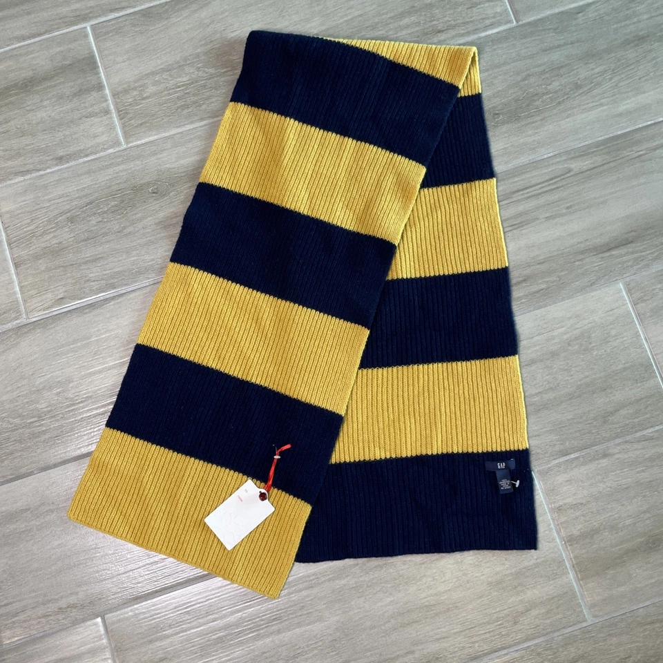 GAP | Аксессуары | Шерсть ягненка Gap ангорская синяя желтая. Раздетые | Мужские новый с Ярлыками - Изображение 2 из 4