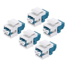 LC to LC Fiber Optic Coupler 5-Pack Female to Female Adapter Jack White Blue