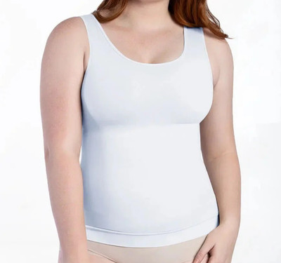 Curveez Essential Square Neck Shapewear Tank Top White size XL - CUR3510