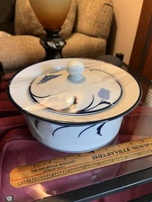 Dansk Tivoli Belles Fleurs White Blue Floral Ceramic Bowl Serving Lid Casserole