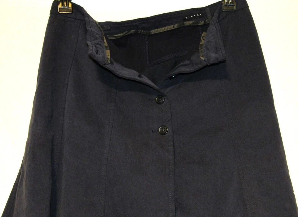 Sisley 意大利黑色牛仔裙,带荷叶边下摆 - 大号 (44) — 第 4/4 张图片