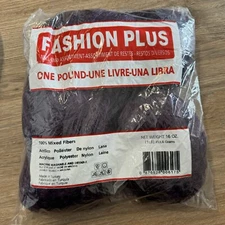 Fashion Plus Purple Eyelash Yarn Mill Ends 1 Lb