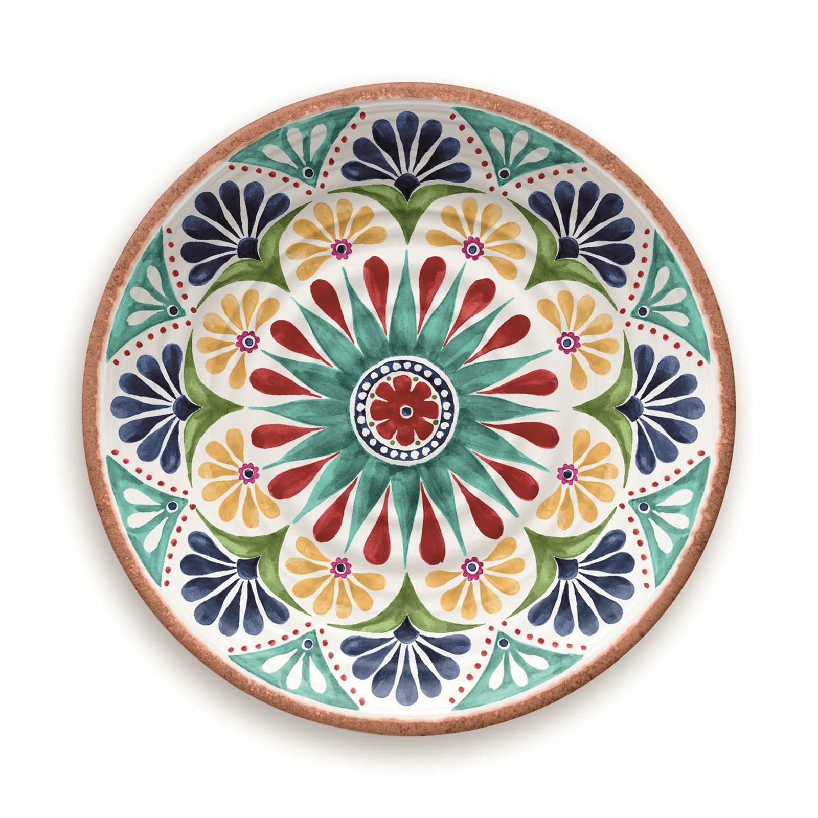 Purely Home Rio Medallion Outdoor/Camping/BBQ-Plastic/Melamine Dinner Plates x 1
