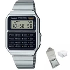CASIO Vintage Series CA-500WE-1A Silver Calculator Stainless Steel Watch