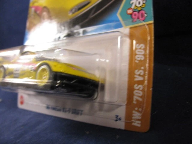 Mazda RX-7 DRIFT #163 2025 Hot Wheels amarillo '95, con cambio de rueda de pilotos reales Foto 4 de 4