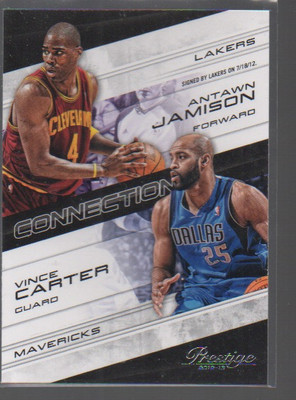 ANTAWN JAMISON/VINCE CARTER 2012-13 PRESTIGE CONNECTION CARD #5