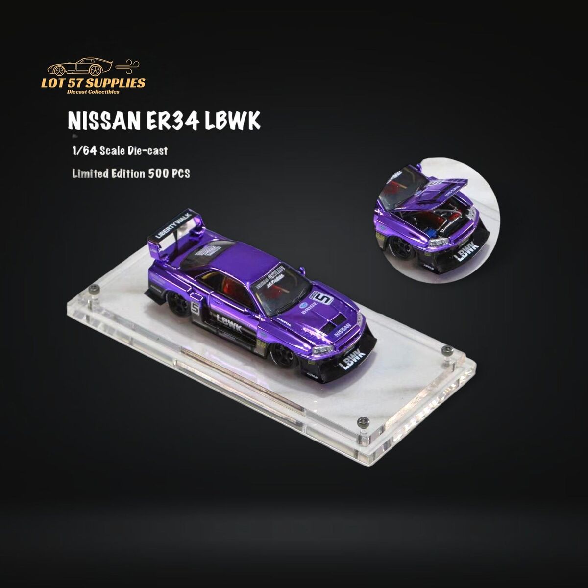 Street Weapon LBWK ER34 Nissan Skyline GT-R Chrome Purple 1 Street Weapon LBWK ER34 Nissan Skyline GT-R Chrome Purple 1
