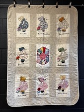 Sunbonnet Sue baby quilt friendship lap crib quilt 1980-1990