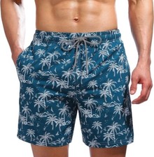 Mens Swim Trunks Quick Dry Beach Shorts Mesh Lining Swimwear XL