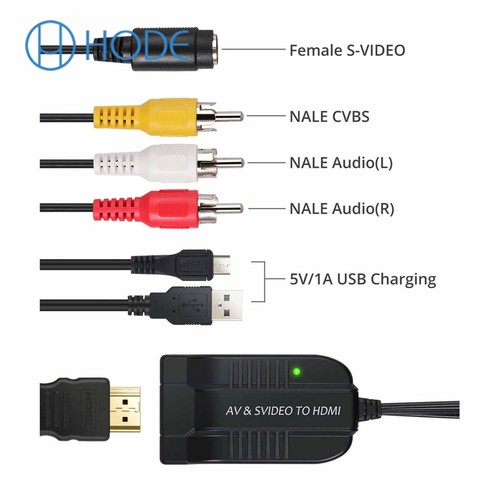 RCA Composite video + Male AV CVBS S-video to HDMI Adapter 3RCA 1080P UK - Picture 7 of 10