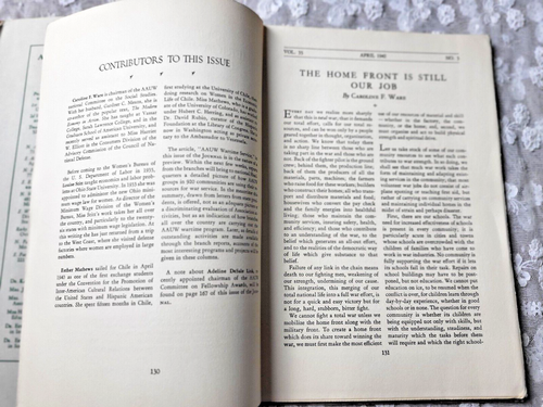 1942-JOURNAL OF THE AMERICAN ASSOCIATION OF UNIVERSITY WOMEN-WARTIME TOPIC - Picture 4 of 7