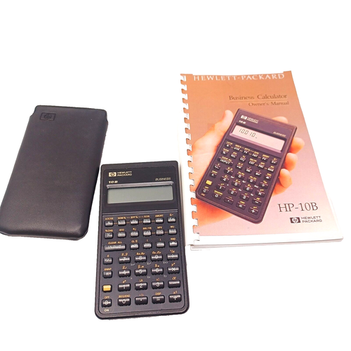 HP 10b Business Calculator W/ Case & Original Hewlett Packard Owners