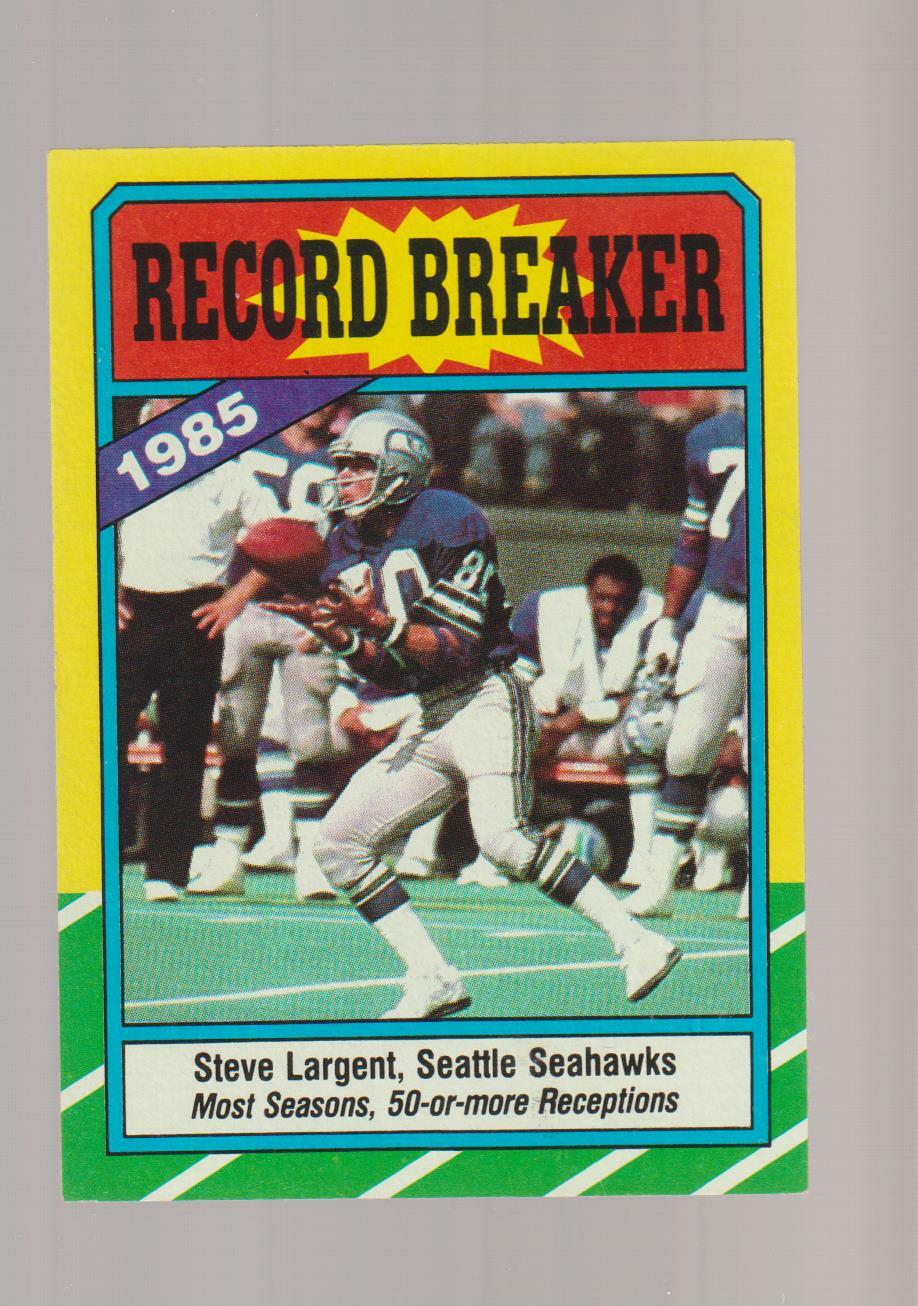 1986 Topps #4 Steve Largent card, Seattle Seahawks HOF
