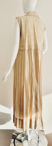 GOLDEN GOOSE Shirt Maxi Dress Sand Beige Clay Floral Brocade Viscose Zip Size M - 第 6/24 張圖片
