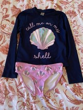 Girls Osh Kosh B  gosh 2 Piece Swimsuit Swimming Call Me On My Shell Seashell 8