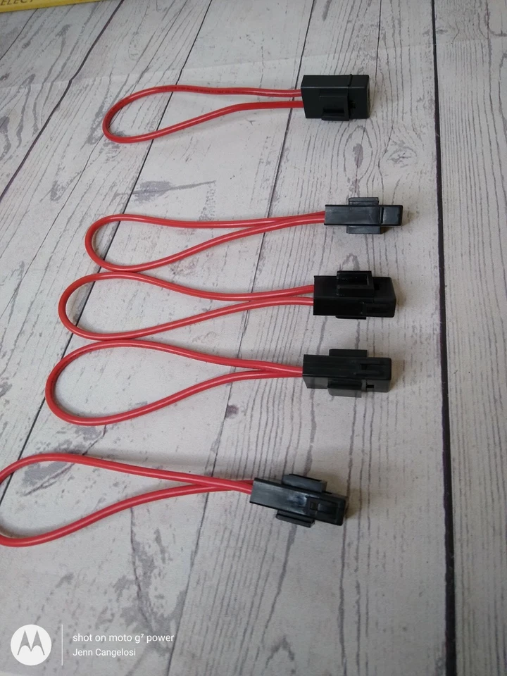 Paquete de 5 portafusibles 12 AWG calibre 12 30 AMP entrelazado rojo negro Foto 2 de 4
