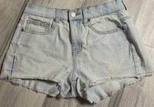 Cute Mudd Juniors Sz 5 Light Blue Jeans Shorts Frayed Edge