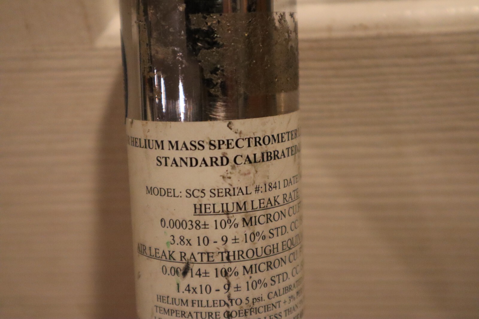 Vacuum Instrument SC5 Helium Mass Spectrometer Standard Leak Detector