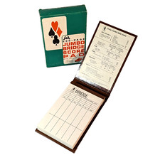 Vintage Bridge Score Pad, 1950's Alco, 200 Page Jumbo Book with Rules, Unused