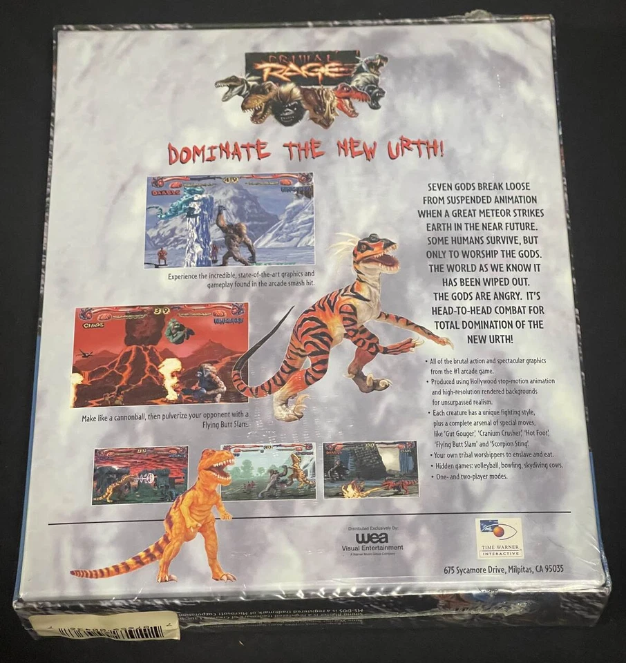 RARE PRIMAL RAGE BIG BOX SEALED PC CD-ROM GAME 1995 ATARI - Image 2 of 4