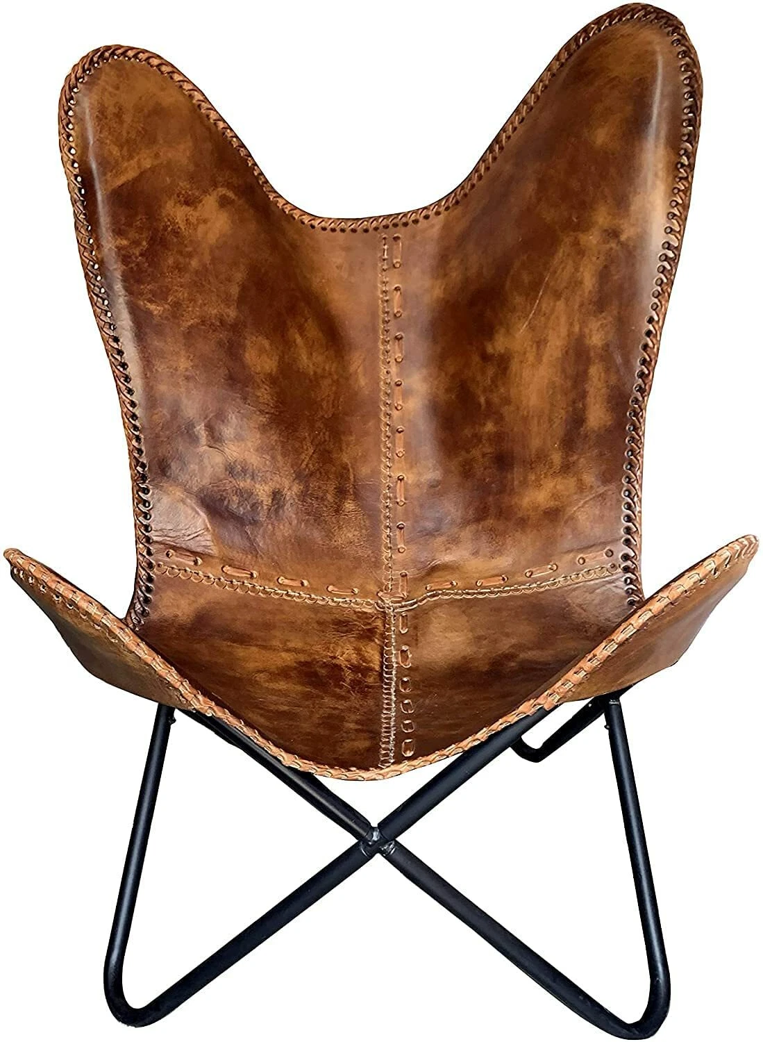 Vintage Handmade Leather Lounge Accent Butterfly Chair Folding Relax Arm Chair
Opens in a new window