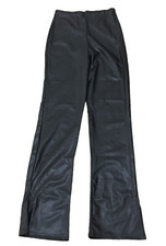 Pretty Little Thing Womens Pants Sz 8 Black Faux Leather High Rise Flare Leg NWT