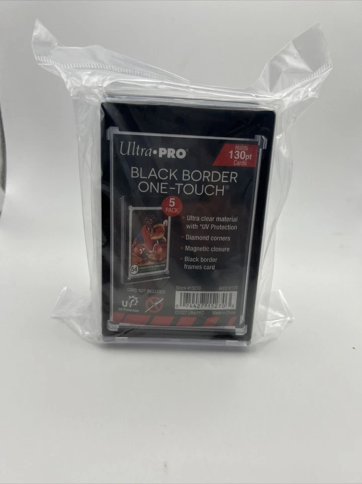Ultra Pro One-Touch Magnetic Card Holder BLACK BORDER 130pt Point 5 PACK