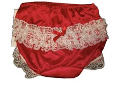 12-18 Month Valentine Red Ruffle Rear Pageant Diaper Cover Panty Bloomers NWT